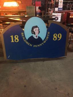 75?x 47? Benjamin...Pennyworth 1889 sign