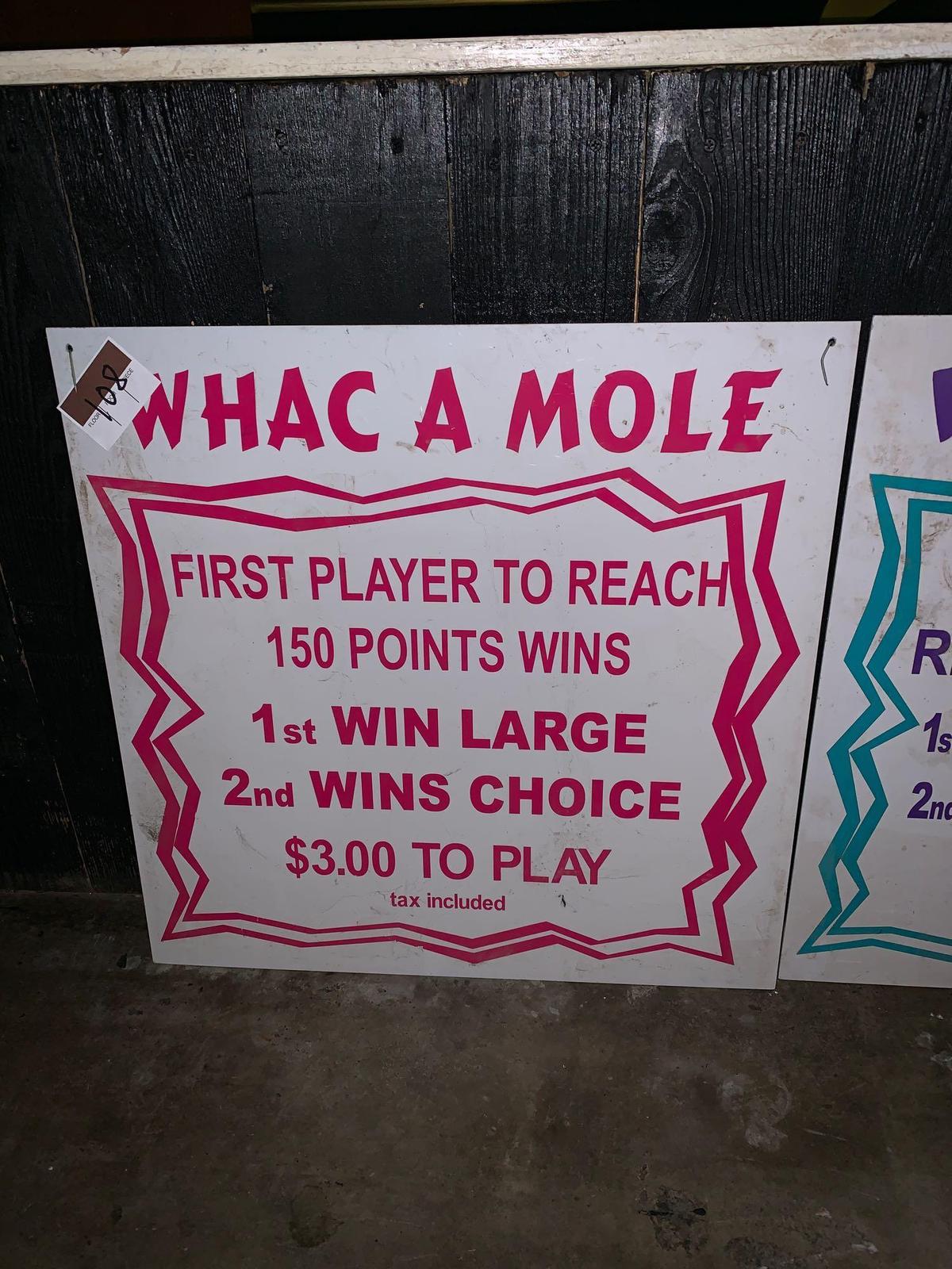 Whac A Mole Game Sign