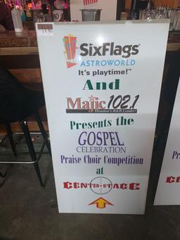 Six Flags Presents Sign