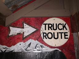 Truck Route Sign and Arrow Sign