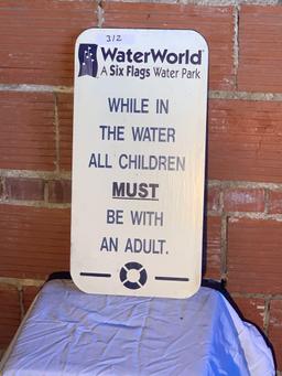 WaterWorld Children Must Be With Adult Sign