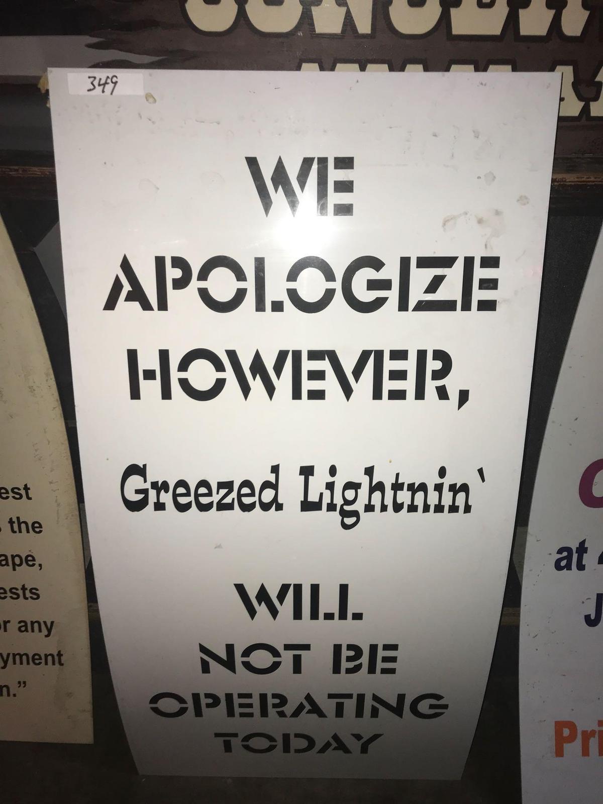 We apologize, Greezed Lighting 2x4ft plastic sign
