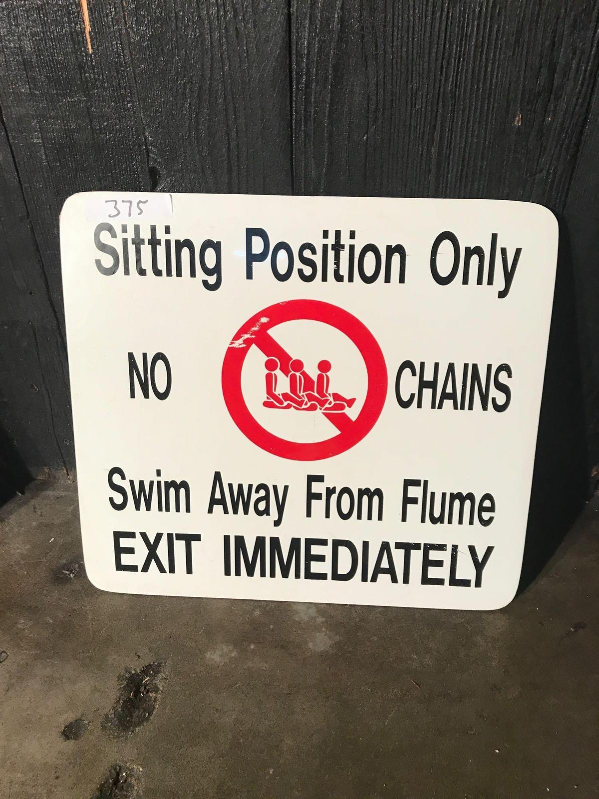 Sitting Position Only Sign