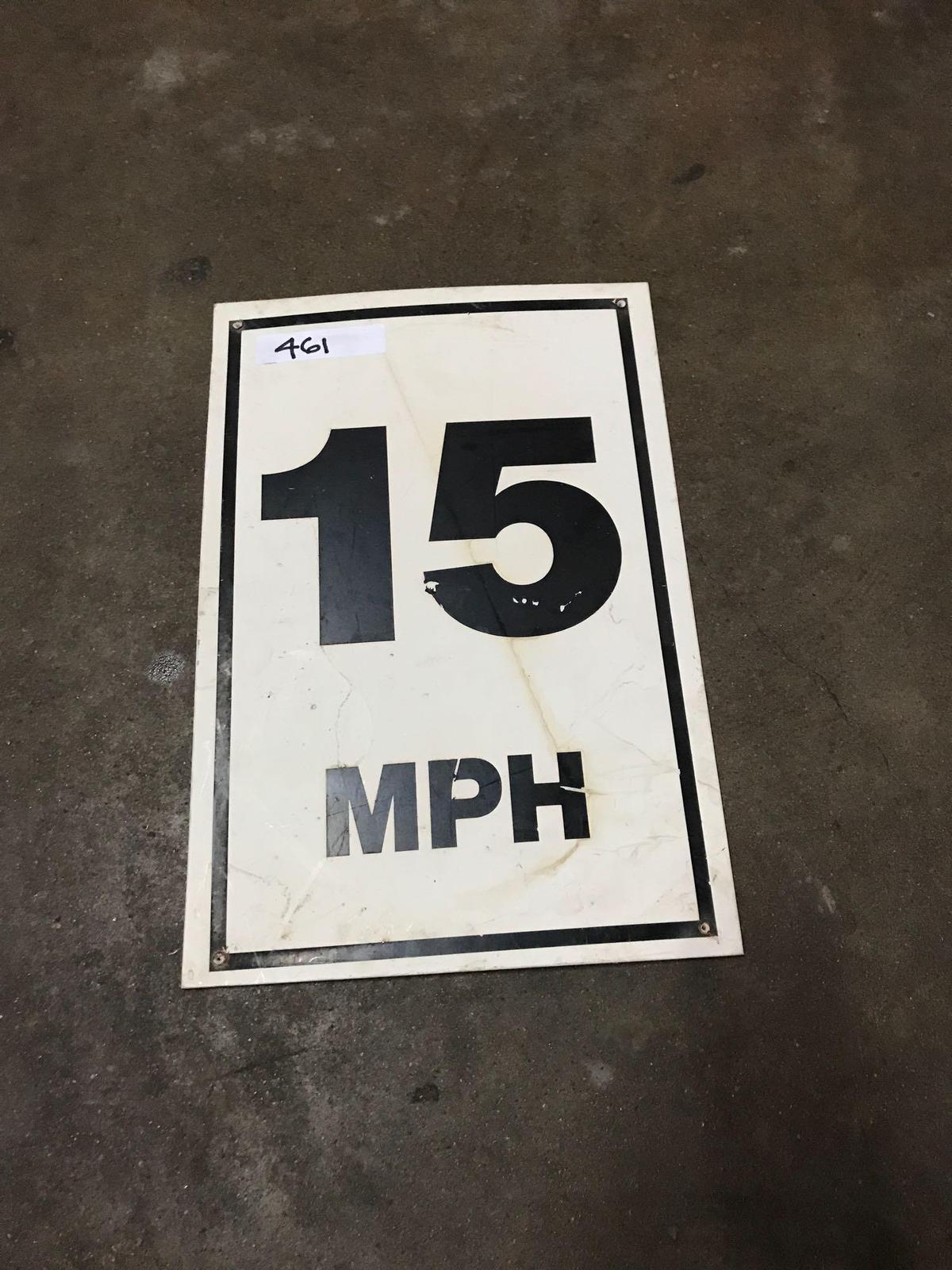 15mph 1ft 6in x 1ft plastic sign