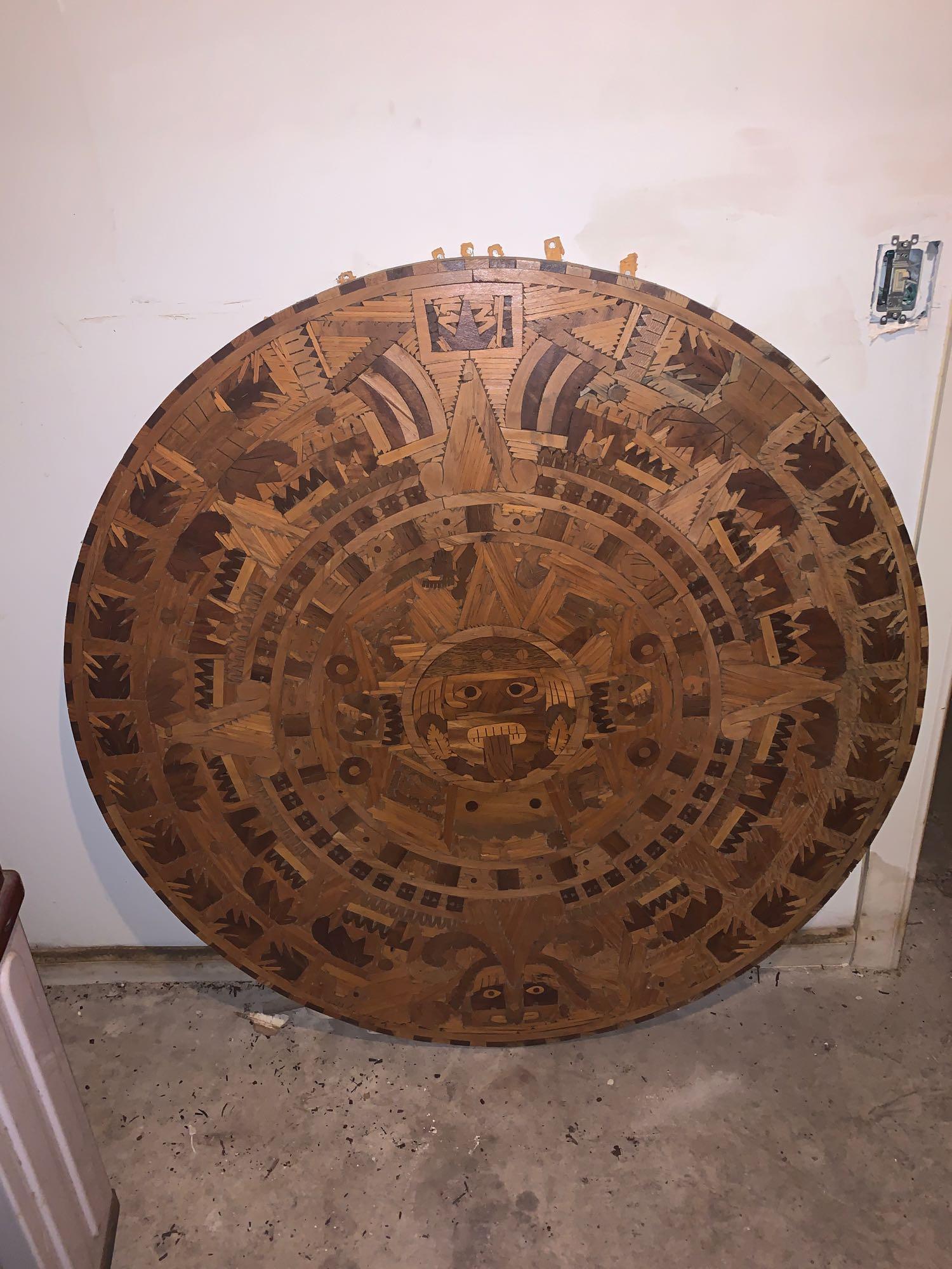 Solid Wood hand-carved Mayan Calendar from "Mayan Mind Bender" Attraction