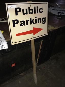 Public parking 2x4ft plastic sign