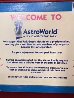 AstroWorld Pricing Sign