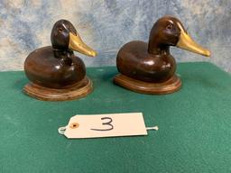 Wood Duck Bust Bookends