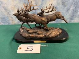 Elk Resin Bronze "Headed for Timber"