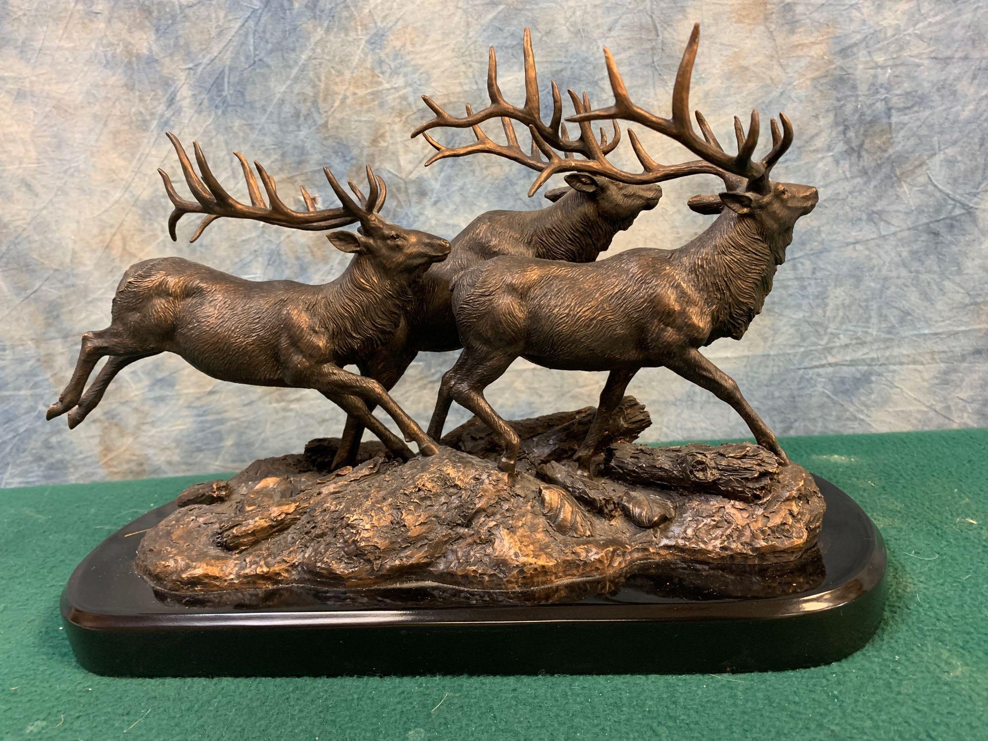 Elk Resin Bronze "Headed for Timber"