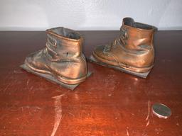 Vintage Bronzed Baby Shoe Bookends