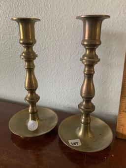 Pair Of Brass Candlestick Holders