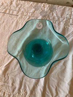 Blown glass candy dish