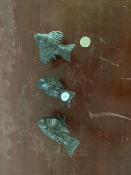 Set Of Three Bronze Bird Statuettes