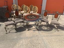 Glass and iron dinette set