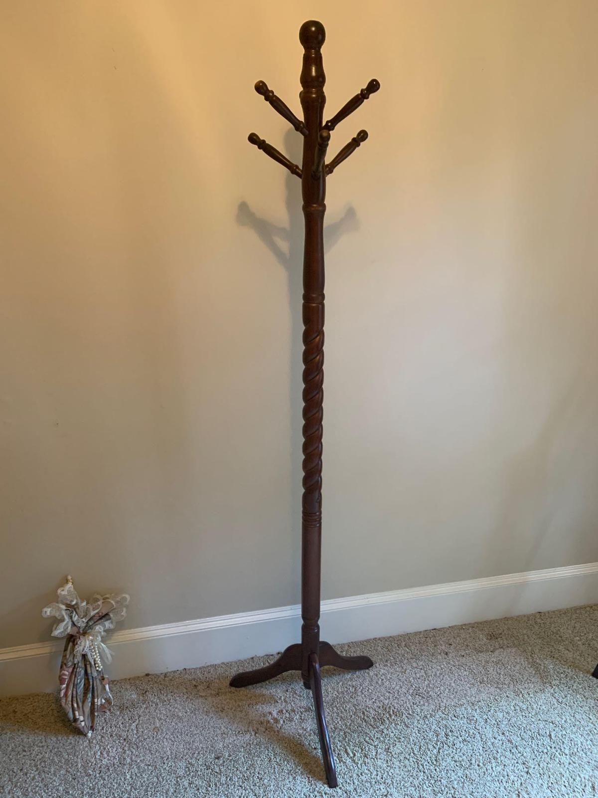 Solid wood hall tree