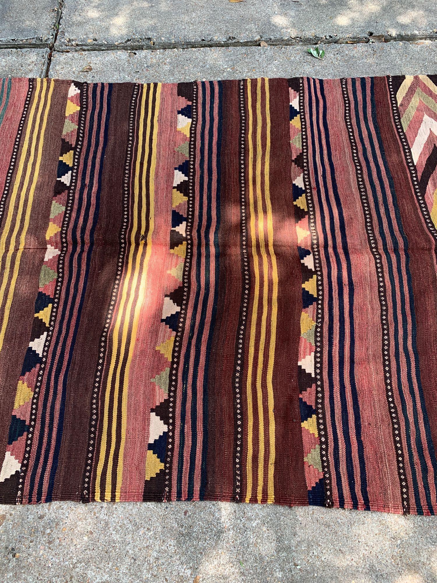 Navajo mid-century vintage wool rug
