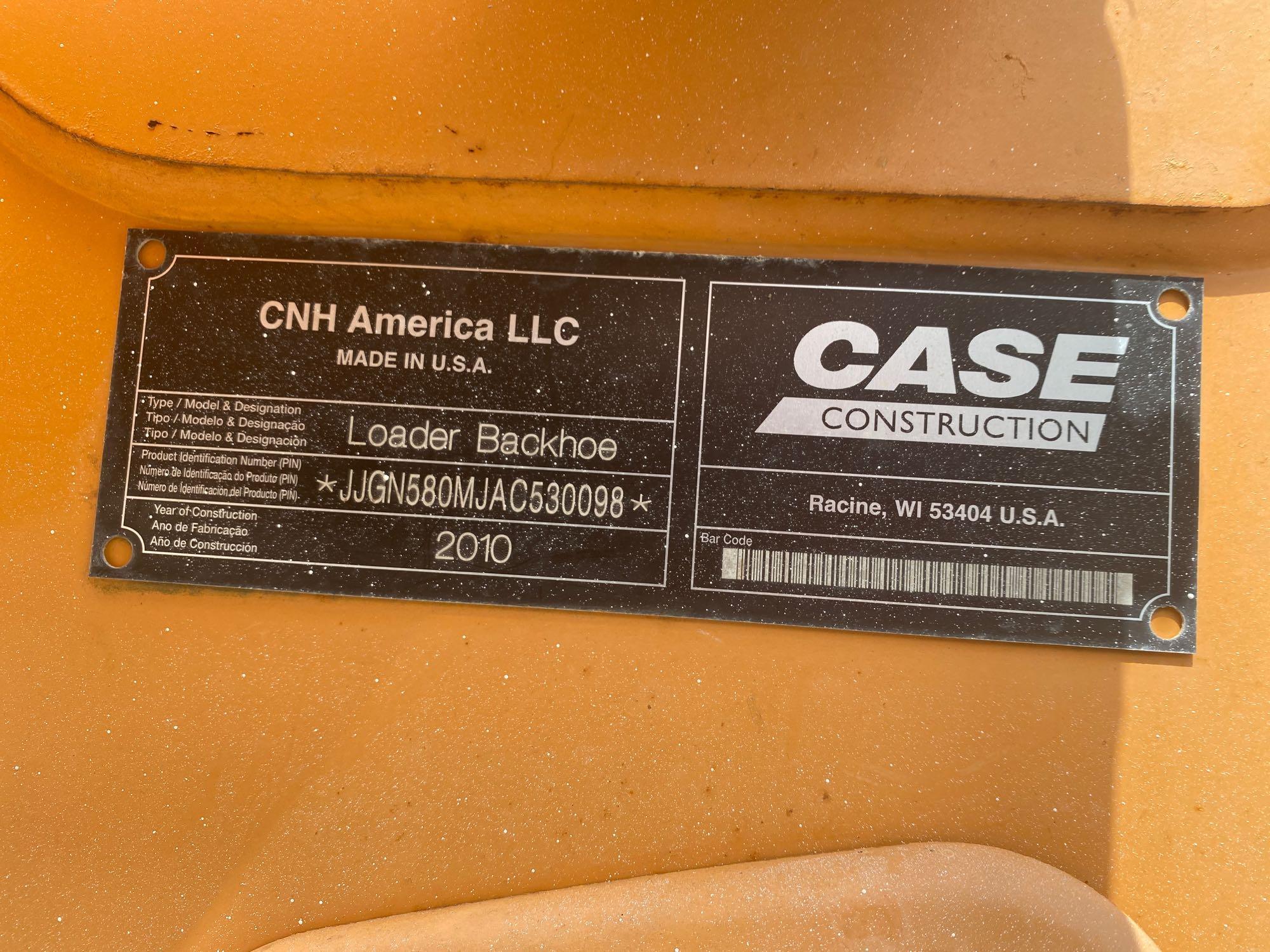 2010 Case 580M Backhoe Loader