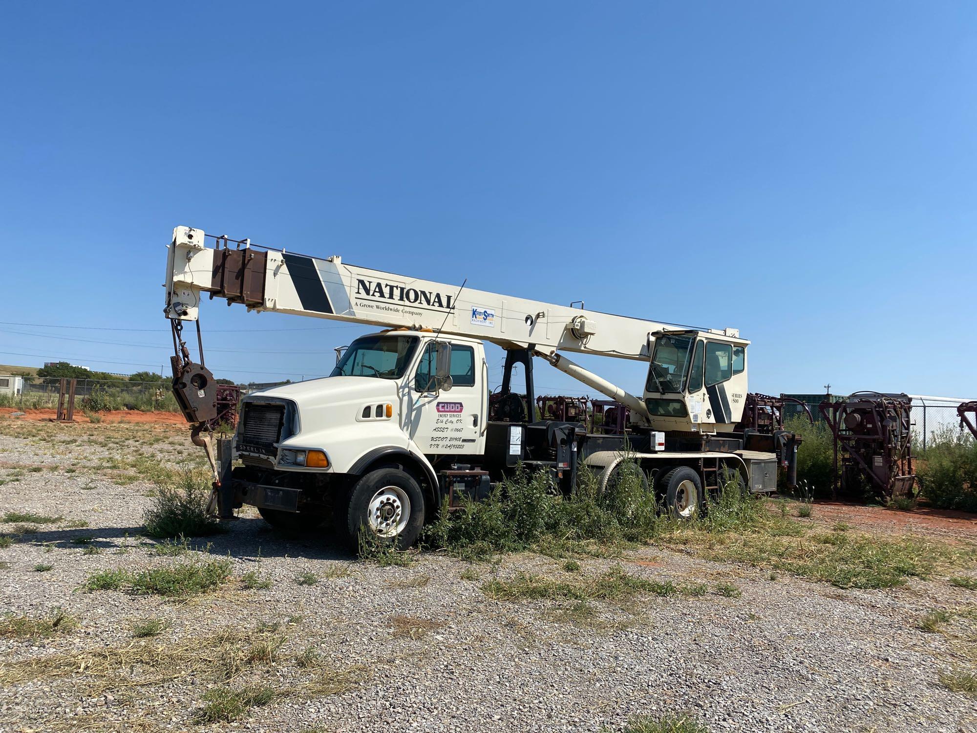 2002 Sterling LT9500 Tri-A Crane Truck w/National 1500 Series Crane