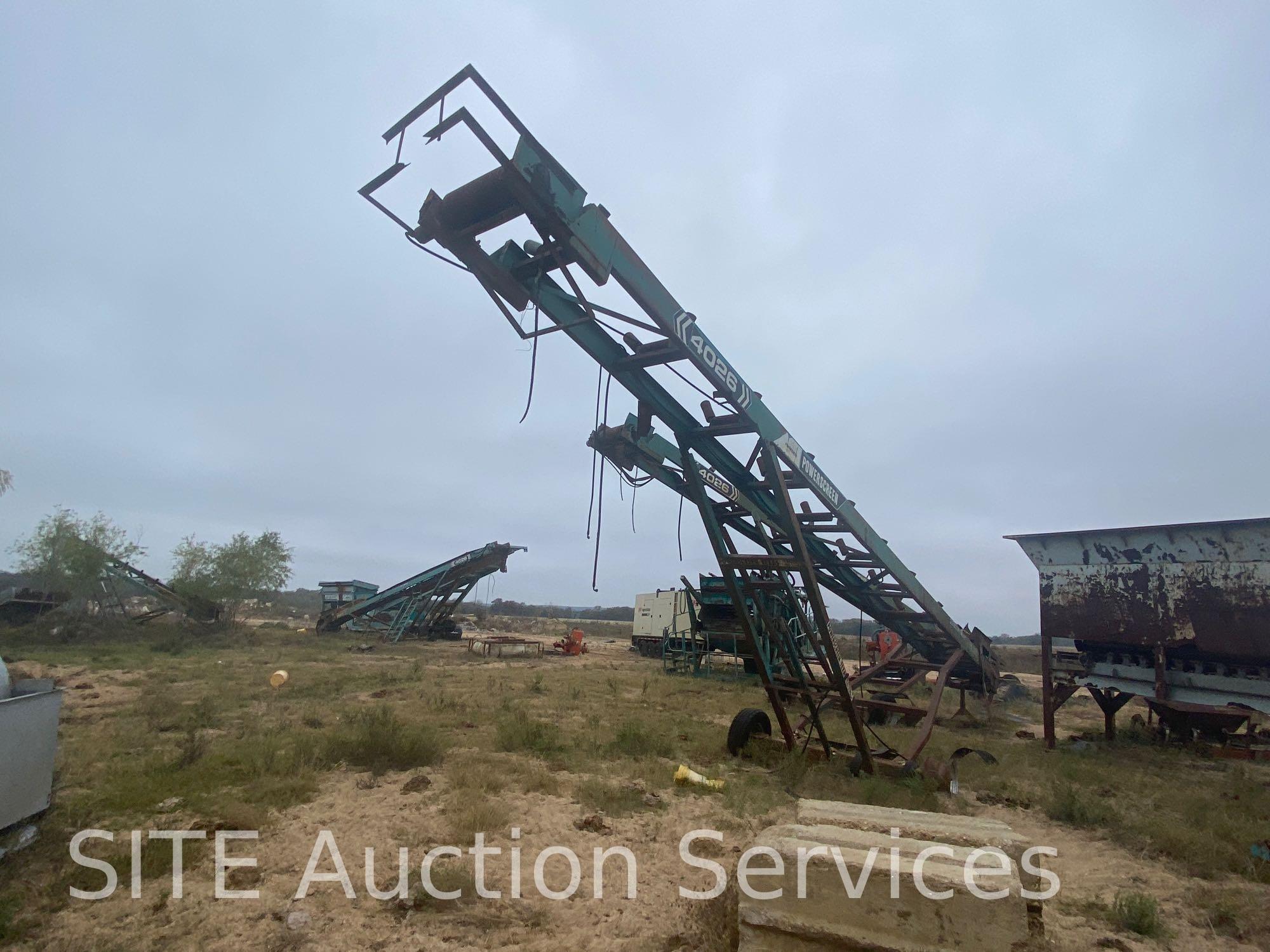 Qty of 3 Powerscreen 4026 stacker conveyers