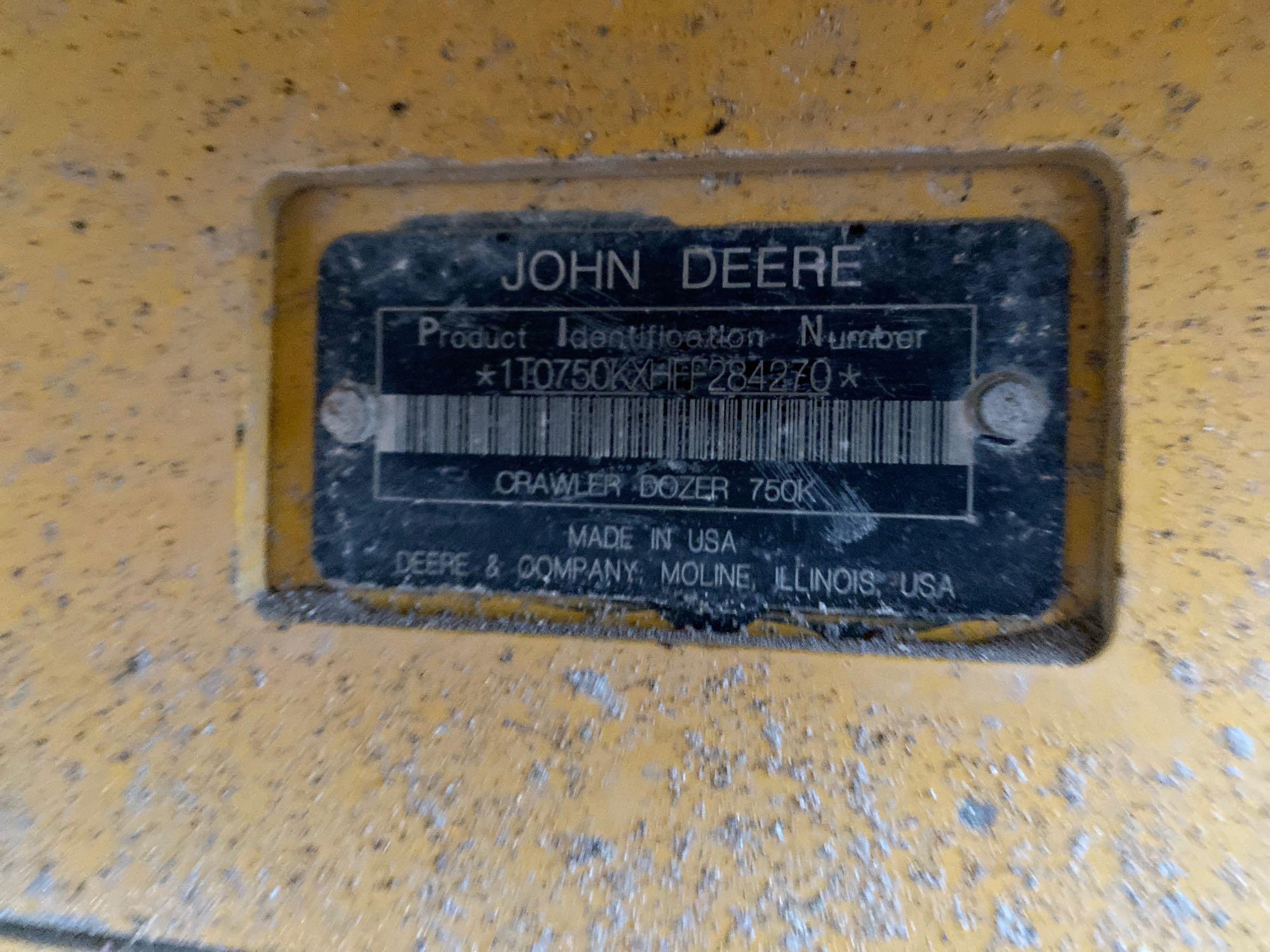 2015 John Deere 750K LGP Crawler