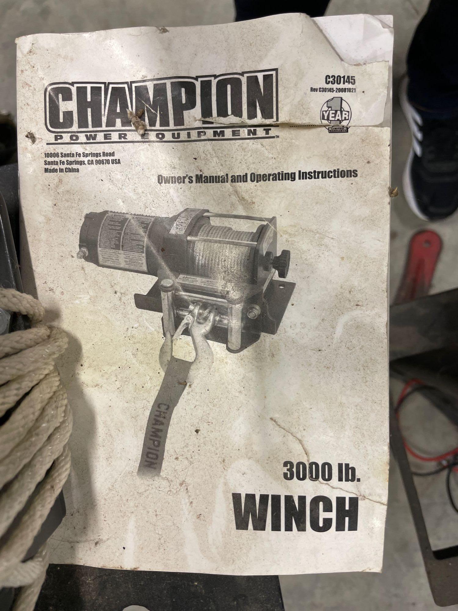 Qty. of 2 Champion 3000lb. Winches