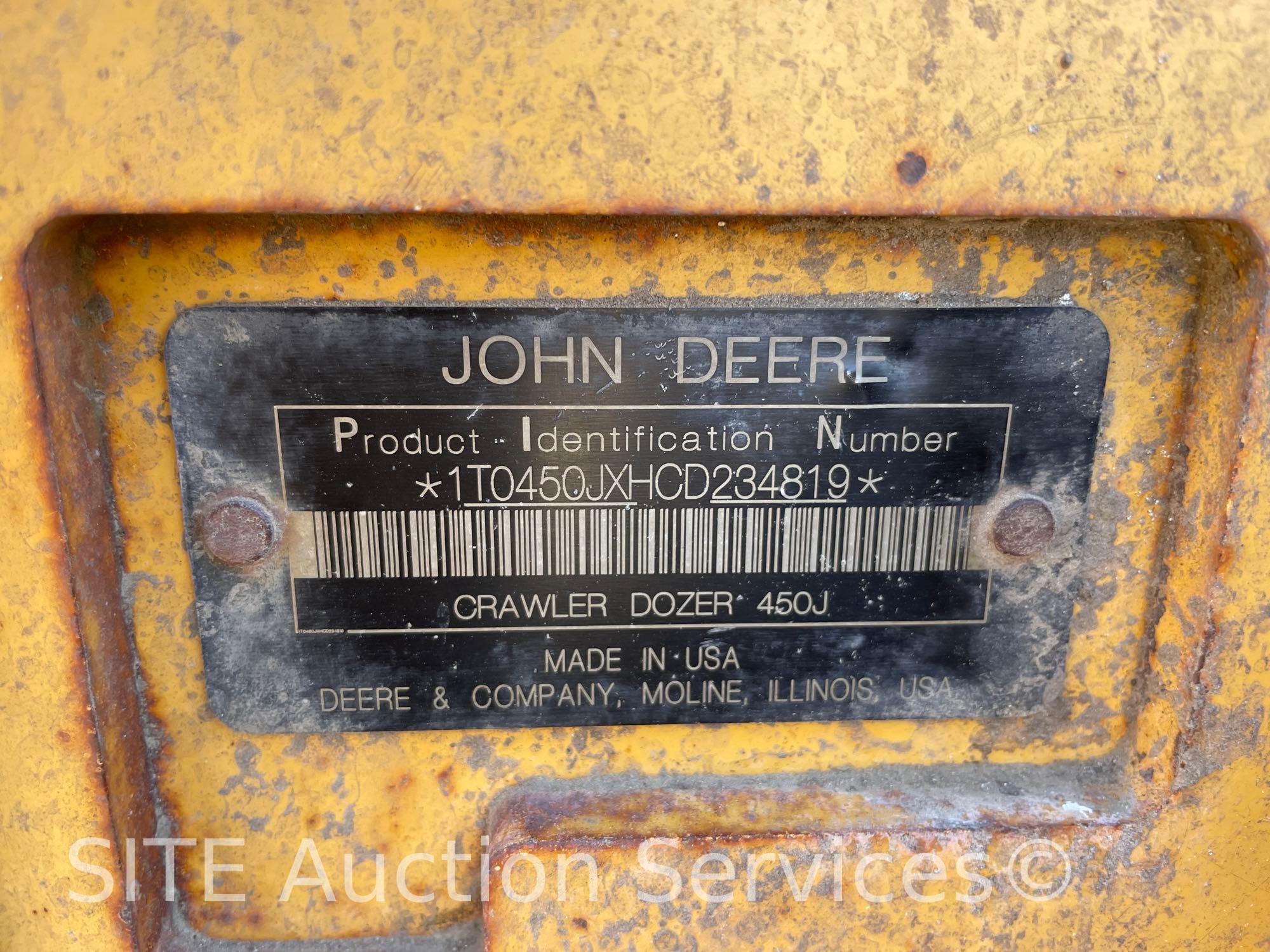 2012 John Deere 450J LGP Crawler Dozer