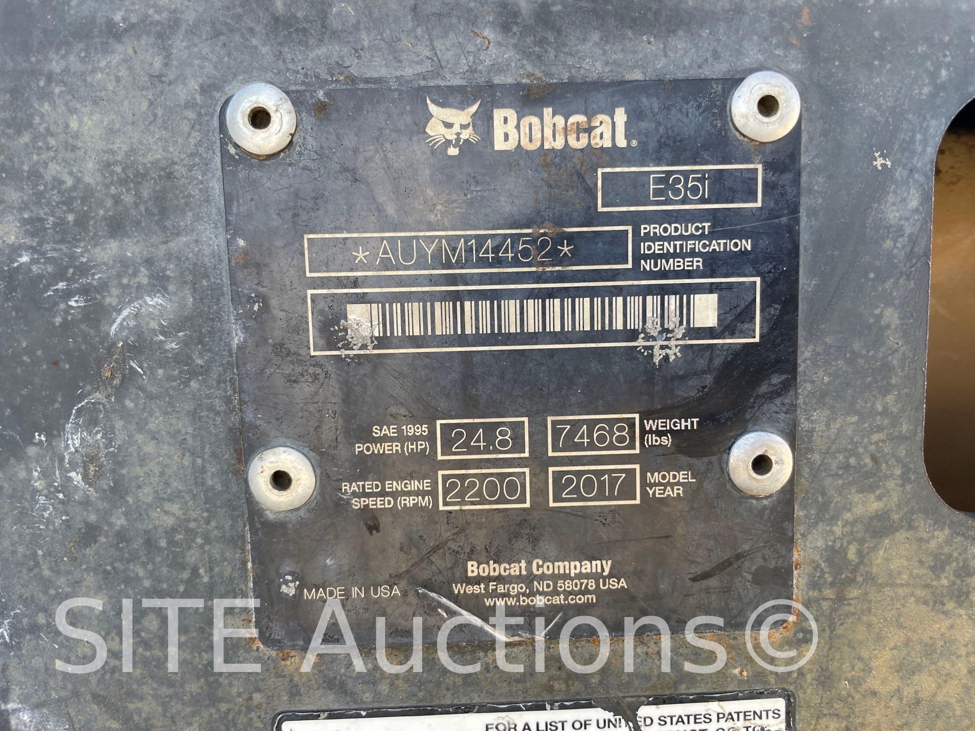 2017 Bobcat E35i Compact Excavator