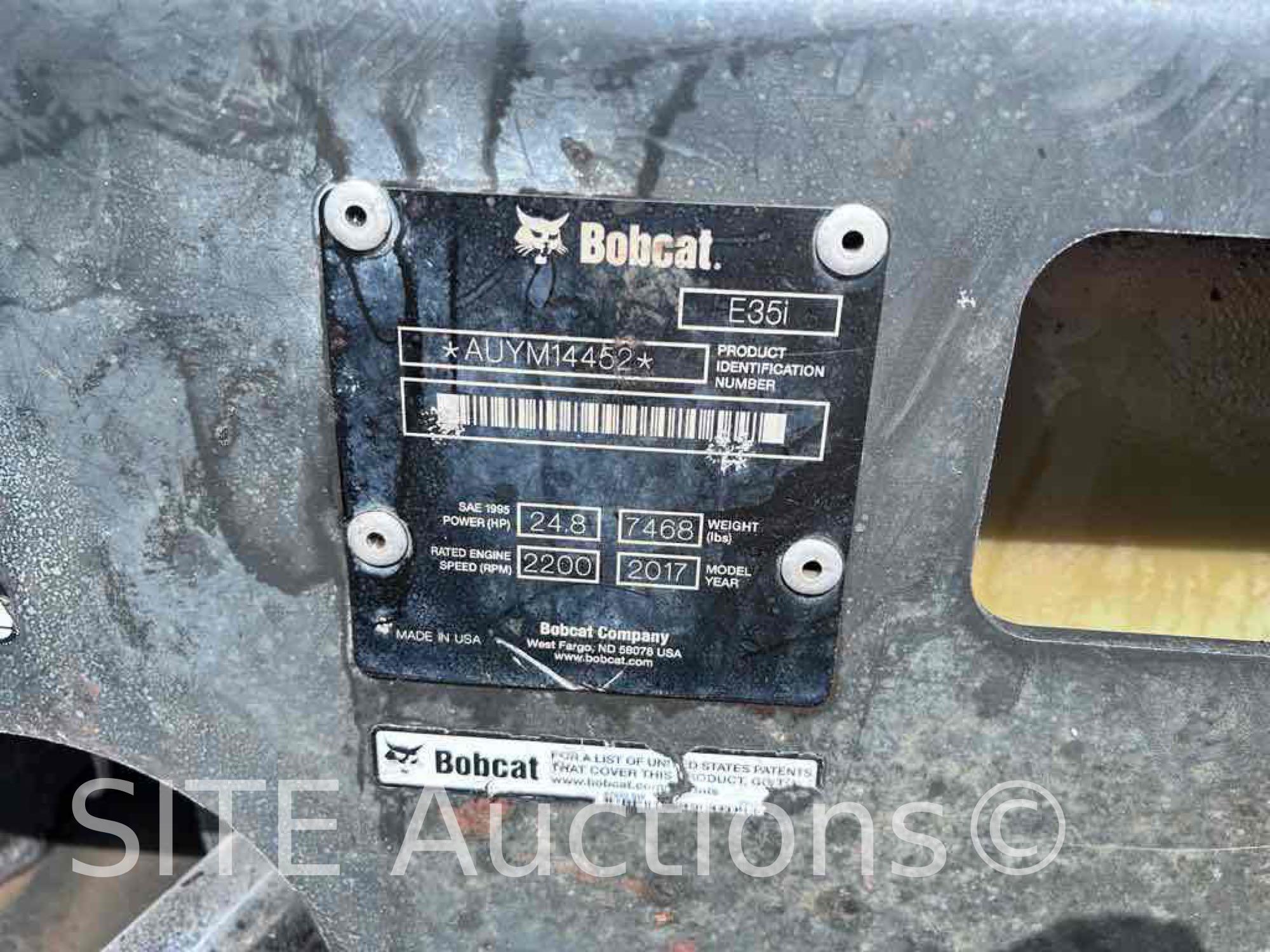 2017 Bobcat E35I Mini Excavator