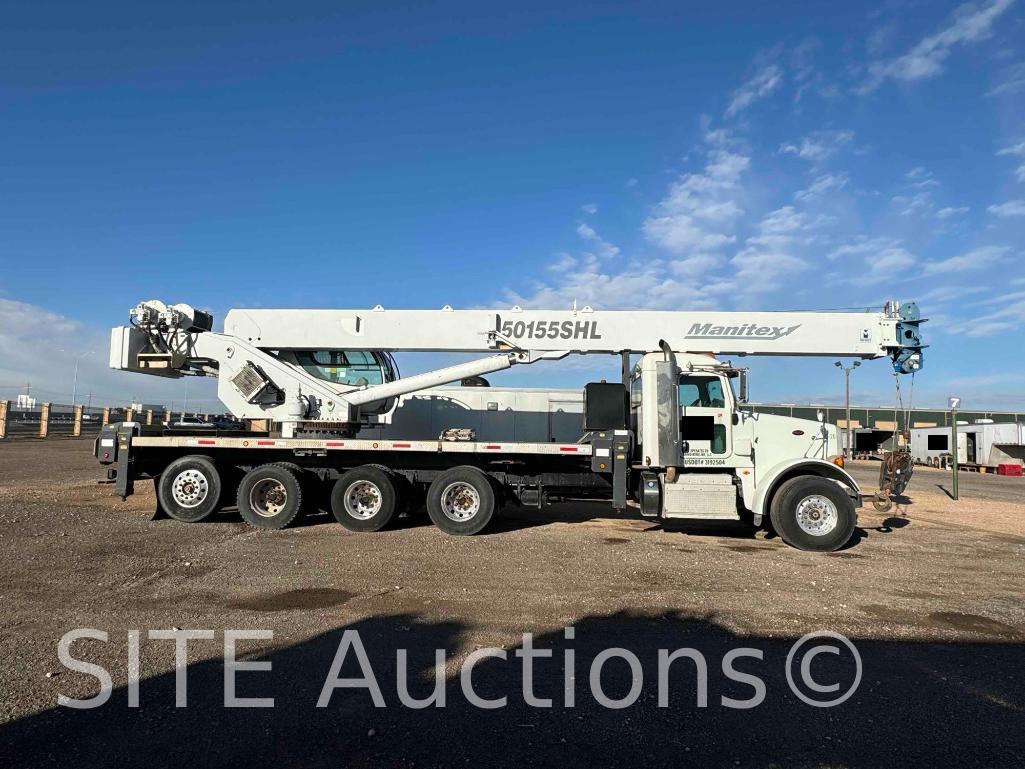 2015 Peterbilt 365 Quad/A Crane Truck w/ Manitex 50155SHL Crane