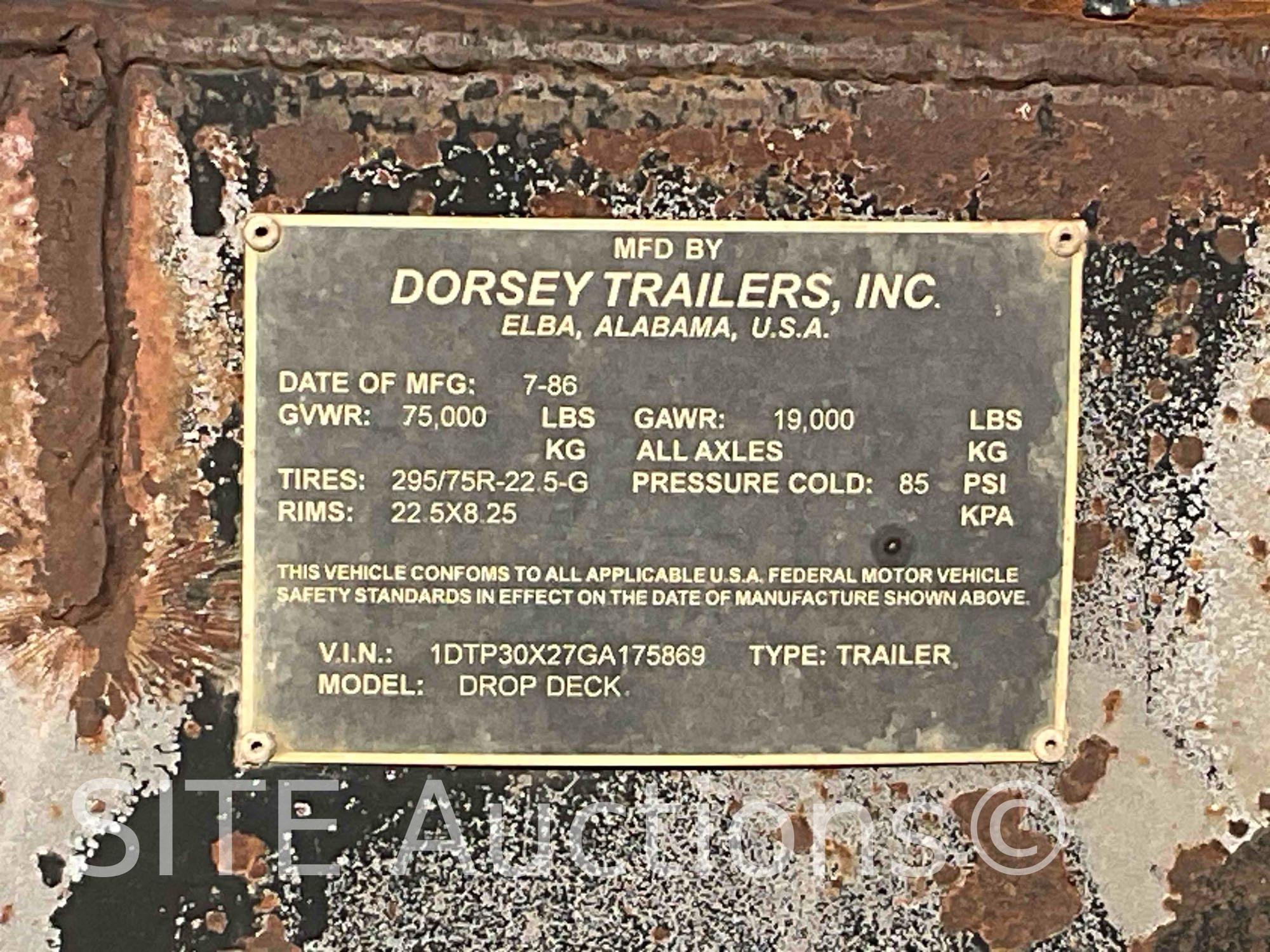 1986 Dorsey T/A Step Deck Trailer