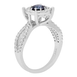 14k White Gold 1.00ct Sapphire 0.78ct Diamond Ring