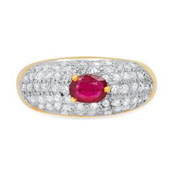 14K Yellow Gold Setting with 0.50ct Ruby and 0.50ct Diamond Ladies Ring