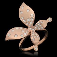 14K Rose Gold 0.85ct Diamond Butterfly" Ring"