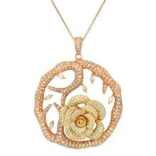18K Rose and Yellow Gold Setting with 6.29ct Diamond Pendant