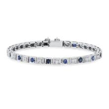 10K White Gold Setting with 1.90ct Sapphire and 0.85ct Diamond Ladies Bracelet