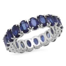 14K White Gold 9.13ct Sapphire Eternity Band Ring