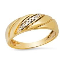 14K Yellow Gold Band with Approx. 0.012ct Diamond Ring