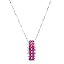 14K White Gold Setting with 1.5ct Ruby and 0.45ct Diamond Pendant
