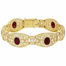 14k Yellow Gold 10.07ct Ruby 7.44ct Diamond Bracelet