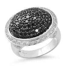 18K White Gold Setting with 2.00ct Fancy Black Diamonds and 0.18ct Diamond Ring