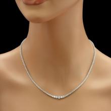14K White Gold and 5.61ct Diamond Necklace