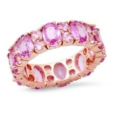 14K Rose Gold setting with 5.43ct Pink Sapphire Band
