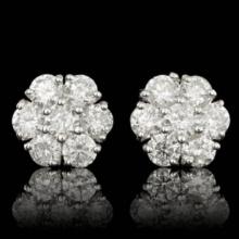 14k White Gold 3.07ct Diamond Earrings