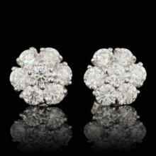 14k White Gold 2.81ct Diamond Earrings