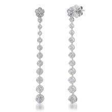 18K White Gold Setting with 1.05ct Diamond Ladies Earrings