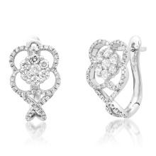 18K White Gold Setting with 1.12ct Diamond Earrings