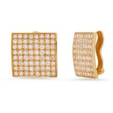 18K Yellow Gold Setting with 2.80ct Diamond Ladies Earrings