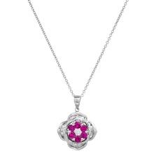 18K White Gold Setting with 0.43ct Ruby and 0.41ct Diamond Pendant