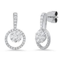 18K White Gold Setting with 0.93ct Diamond Ladies Earrings